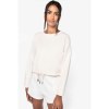 Sweat-shirt écoresponsable à col rond oversize crop femme