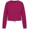 Sweat-shirt écoresponsable à col rond oversize crop femme