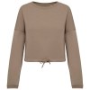 Sweat-shirt écoresponsable à col rond oversize crop femme