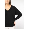 Pull écoresponsable col V en lyocell femme