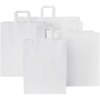 Sac en papier Kraft 80-90 g/m² avec poignées plates, taille moyenne