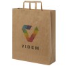 Sac en papier Kraft 80-90 g/m² avec poignées plates, grande taille