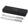 Ensemble-cadeau stylo bille et stylo roller Lucetto en aluminium recyclé (encre noire)