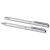 Ensemble-cadeau stylo bille et stylo roller Lucetto en aluminium recyclé (encre noire)