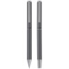 Ensemble-cadeau stylo bille et stylo roller Lucetto en aluminium recyclé (encre noire)