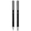 Ensemble-cadeau stylo bille et stylo roller Lucetto en aluminium recyclé (encre noire)