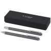 Ensemble-cadeau stylo bille et stylo roller Lucetto en aluminium recyclé (encre noire)