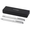 Ensemble-cadeau stylo bille et stylo roller Lucetto en aluminium recyclé (encre noire)