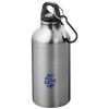 Bouteille d'eau Oregon de 400 ml en aluminium recyclé certifié RCS avec mousqueton