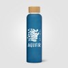 Lucerne - 590 ml Bouteille en verre borosilicate givré avec couvercle en bambou (+Sérigraphie)