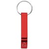 Ouvre-bouteille et canette Tao en aluminium recyclé certifié RCS avec porte-clés