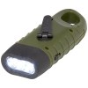 Lampe de poche dynamo solaire Helios en plastique recyclé avec mousqueton