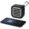 Haut-parleur solaire Bluetooth® Solo de 3 W IPX5 en plastique recyclé certifié RCS avec mousqueton