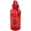 Bouteille d'eau Oregon de 400 ml en plastique recyclé avec mousqueton