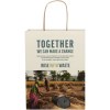 Sac en papier fabriqué à partir de déchets agricoles 150 g/m2 avec poignées torsadées, taille moyenne