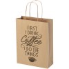 Sac en papier Kraft 120 g/m2 avec poignées torsadées, taille moyenne