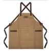 Tablier en toile enduite et cuir