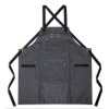 Tablier en toile enduite et cuir