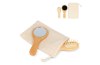 Ensemble brosse et miroir en bambou