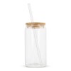 Verre avec couvercle en bambou et paille 450 ml