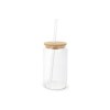 Verre avec couvercle en bambou et paille 450 ml
