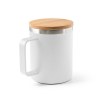 LAUDA. Mug en acier inoxydable recyclé à 90% avec couvercle en bambou 420 mL