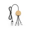 Câble de charge Feynman 5-en-1 bambou/rPET, logo lumineux