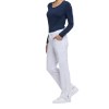 Pantalon à taille mi-haute avec cordon de serrage pour femme