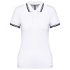Polo femme manches courtes à liserés contrastés