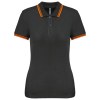 Polo femme manches courtes à liserés contrastés
