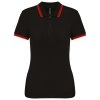Polo femme manches courtes à liserés contrastés