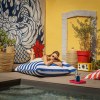 Pouf déhoussable à rayures