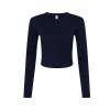 Tee-shirt court manches longues femme