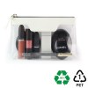 Trousse zippée transparente 185 x 120 x 60 mm en rPET