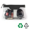 Trousse zippée transparente 185 x 120 x 60 mm en rPET