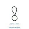Porte-clé français rond 25 mm - Noir