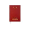 Agenda carre 1 jour emboite 2025 - 145x215mm - couverture verte transfert a chaud
