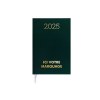 Agenda carre 1 jour emboite 2025 - 145x215mm - couverture verte transfert a chaud