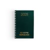 Agenda carre 1 jour spirale 2025 - 145x215mm - couverture verte transfert a chaud
