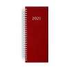 Agenda de caisse 2025 - 137x335mm - couverture bordeaux - dos double spirale blanche - transfert a chaud - 16 pages personnalisees en debut d'agenda