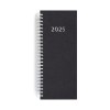 Agenda de caisse 2025 - 137x335mm - couverture bordeaux - dos double spirale blanche - transfert a chaud - 16 pages personnalisees en debut d'agenda