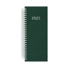 Agenda de caisse 2025 - 137x335mm - couverture bordeaux - dos double spirale blanche - transfert a chaud - 16 pages personnalisees en debut d'agenda