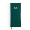 Agenda de caisse 2025 - 137x335mm - couverture verte - dos carre cousu colle emboite - transfert a chaud - 8 pages personnalisees en debut d'agenda