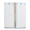 Agenda de caisse 2025 - 137x335mm - couverture contrecollee quadri recto  avec pelliculage brillant - spirale double metallique blanche - 16 pages personnalisees en debut d'agenda