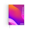 Voyage emboite creation 2025 - 165x240mm - pelliculage brillant sur carton rigide plus mousse 16 pages personnalisees en debut d'agenda couverture quadri