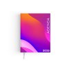 Voyage emboite creation 2025 - 165x240mm - pelliculage brillant sur carton rigide plus mousse 16 pages personnalisees en debut d'agenda couverture quadri