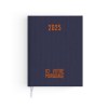 Semainier toile 2025 - 210x270mm - couverture kaki transfert a chaud 16 pages personnalisees en debut d'agenda