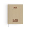 Semainier toile 2025 - 210x270mm - couverture kaki transfert a chaud 16 pages personnalisees en debut d'agenda