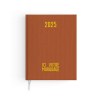 Semainier toile 2025 - 210x270mm - couverture kaki transfert a chaud 16 pages personnalisees en debut d'agenda