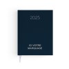 Semainier naturel 2025 - 210x270mm - couverture kaki transfert a chaud 16 pages personnalisees en debut d'agenda